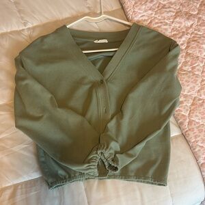 Green Cotton Cardigan